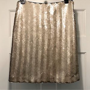 Paper White GOLD Sequin Skirt Sz 2 NWT PERFECT for Holiday Attire